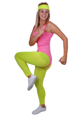 fluo jaren 80 fitness badpak fluo geel
