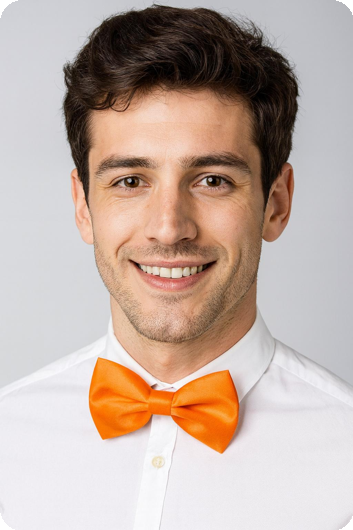 Fluo Orange Butterfly Bow Satin