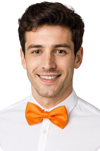 Fluo oranje vlinderstrik satijn