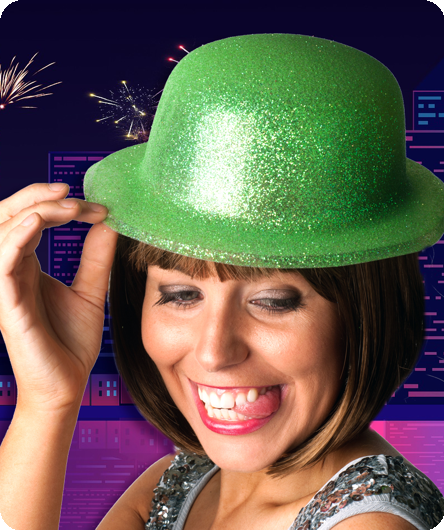 Fluogroene Glitter Bolhoed funky color