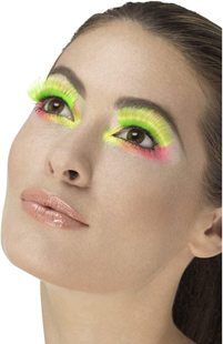 fluorescent green eyelashes 80s neon