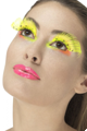 Fluorescent yellow eyelashes with dots