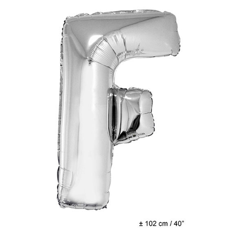Foil ballon letter F silver 40 inch