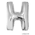 Foil balloon 40 inch silver letter H