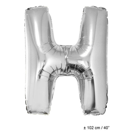 Foil balloon 40 inch silver letter H