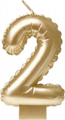 Foil balloon candle gold - 2