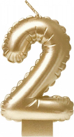 Foil balloon candle gold - 2