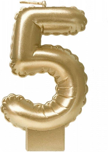 Foil balloon candle gold - 5