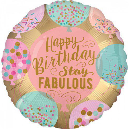 Foil balloon Happy Birthday stay Fabulous