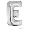 Foil balloon letter E Silver 40 inch