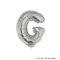 Foil balloon letter G 16 inch silver