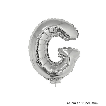 Foil balloon letter G 16 inch silver