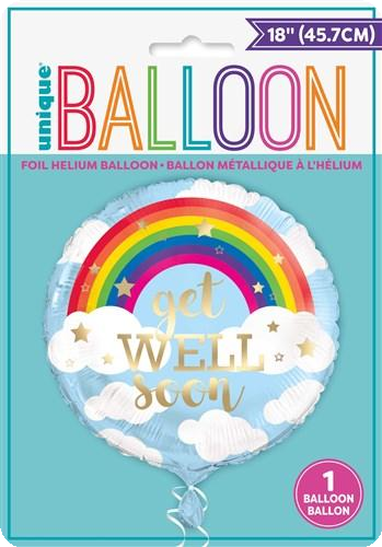 Foil Balloon Rainbow Get Well Soon 45cm