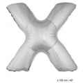 Foil balloon silver letter X 40 inch