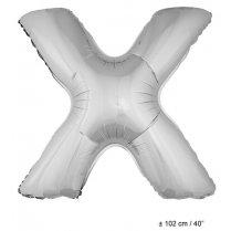 Foil balloon silver letter X 40 inch