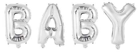 Foil balloons BABY silver