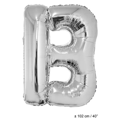 Folie ballon letter B zilver 40inch