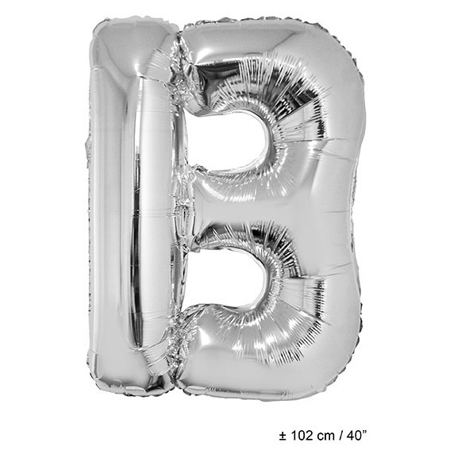 Folie ballon letter B zilver 40inch