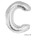 Folie ballon letter C Zilver 40inch