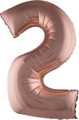 Folieballon 40 inch cijfer 2 koper rose
