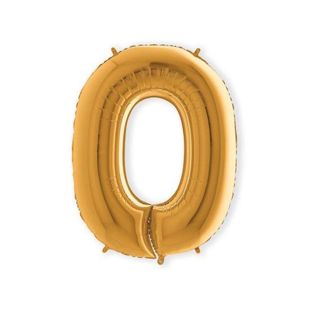 Folieballon cijfer '0' goud (100cm)