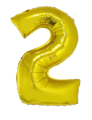 Folieballon cijfer 2 goud 40inch