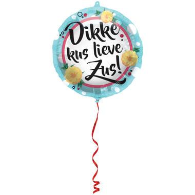 Folieballon 'Dikke kus lieve zus!' - 45cm