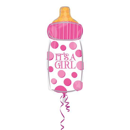 Folieballon fles It's a Girl JuniorShape