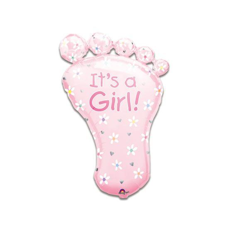 Folieballon foot It's a Girl SuperShape