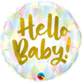 Folieballon Hello Baby! Meerkleurige Driehoeken - 45cm