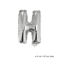 Folieballon letter H 16 inch zilver
