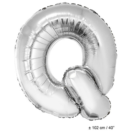 Folieballon letter Q zilver 40 inch