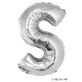Folieballon letter S zilver 40 inch