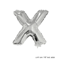 Folieballon letter X 16 inch zilver