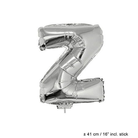 Folieballon letter Z zilver 16 inch