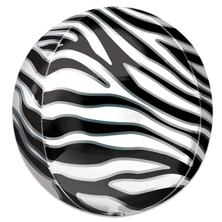 Folieballon Orbz zebraprint (40cm)