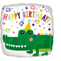 Folieballon ‘HBD‘ krokodil (Ø43cm)