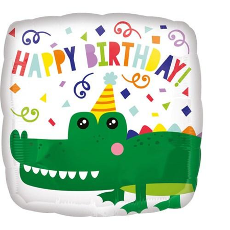 Folieballon ‘HBD‘ krokodil (Ø43cm)
