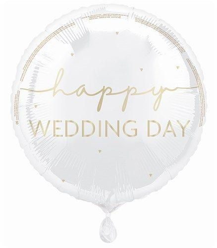 Folieballon ’Happy wedding day’ (Ø45cm)