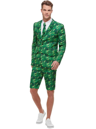 Fout heren pak met palmboom print