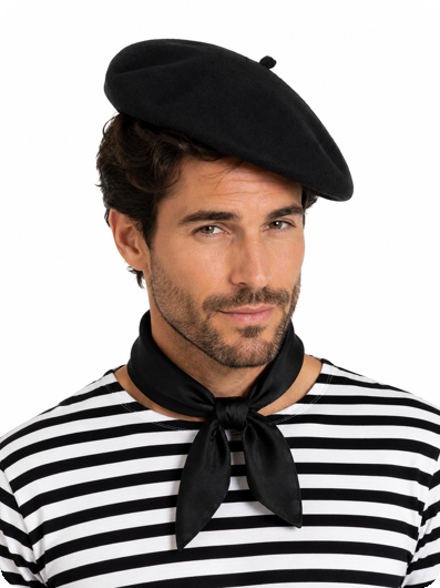 Franse baret zwart