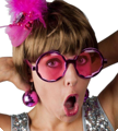 Fuchsia Disco Ball Glasses