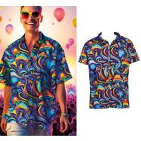 Funky shirt with mushrooms