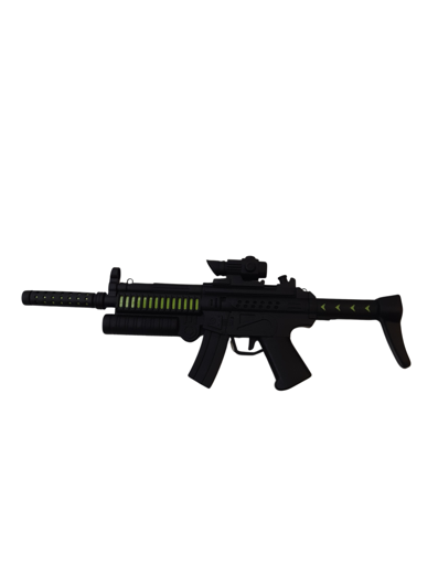 Fusil mitrailleur en plastique noir basique