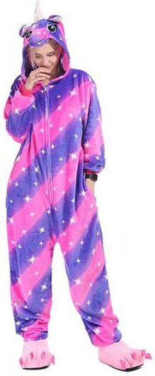 Galaxy eenhoorn onesie volwassen