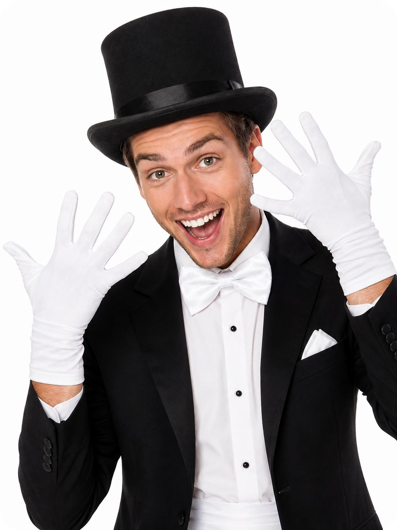 Gants blancs courts 
