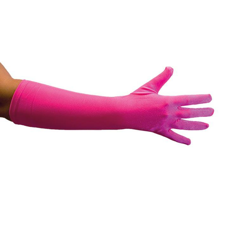 Gants longs en satin Fuchsia