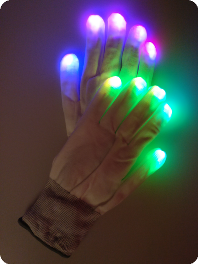 Gants lumineux Led blanc