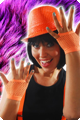 Gants résille orange