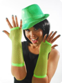 Gants résille vert vif